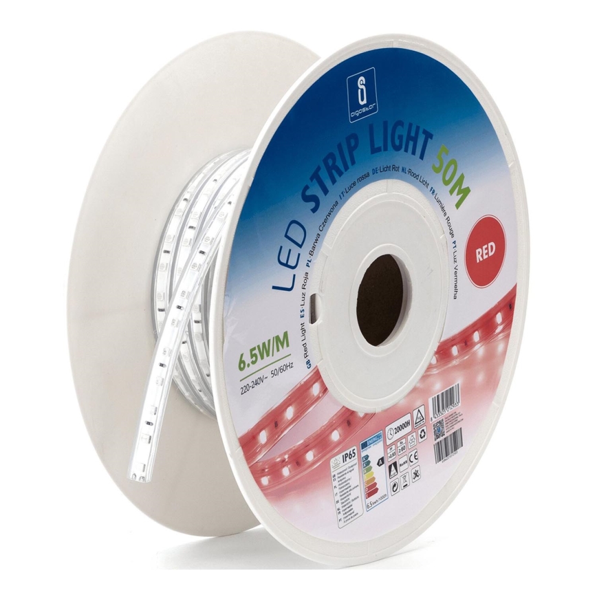 Aigostar - LED-Streifen LED/3,25W/230V 50m rot IP65