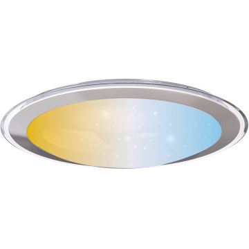 Aigostar - LED Stufenlos dimmbare Deckenleuchte LED/30W/230V 2700-6500K Durchmesser 42,9 cm Chrom + Fernbedienung