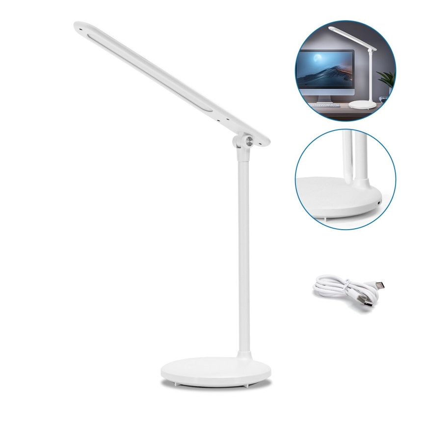 Aigostar - LED dimmbare wiederaufladbare Touch-Schreibtischlampe LED/3W/5V 2700/4000/6500K 1800 mAh