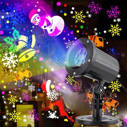 Aigostar - LED-Weihnachtsprojektor für den Außenbereich, Schneeflocken-Effekt, LED/5W/230V, IP44, mehrfarbig
