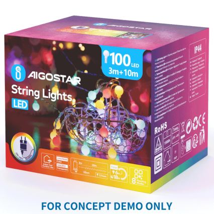 Aigostar - LED-Weihnachtsprojektor für den Außenbereich, Schneeflocken-Effekt, LED/5W/230V, IP44, mehrfarbig
