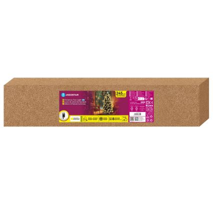 Aigostar - LED-Außen-Weihnachtsbaum 245 LEDs/8 Funktionen 2,1 m IP44 warmweiß