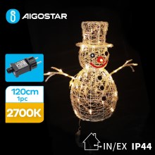 Aigostar - LED-Weihnachtsdeko für den Außenbereich 3,6W/31/230V 2700K 120 cm IP44 Schneemann