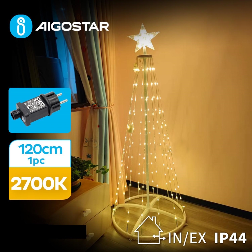 Aigostar - LED-Weihnachtsdeko für den Außenbereich LED/3,6W/31/230V 2700K 120 cm IP44