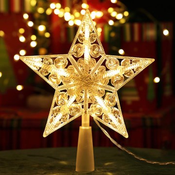 Aigostar - LED-Weihnachtsdekoration 16xLED/3xAA warmweißer Stern