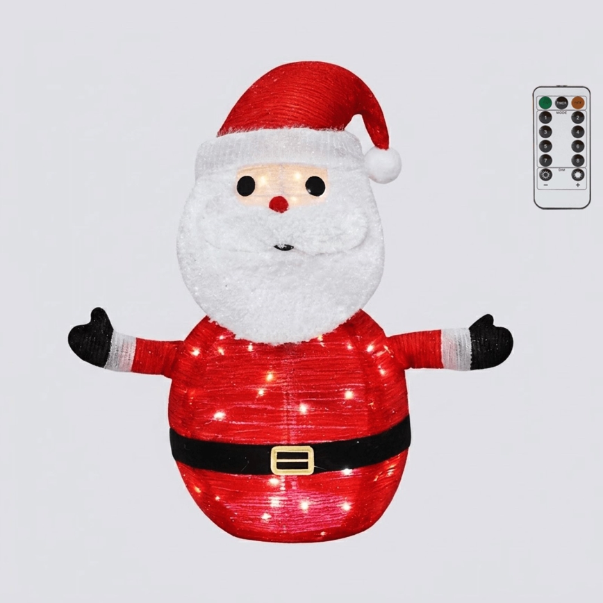 Aigostar - LED-Weihnachtsdekoration für den Außenbereich 50xLED/3xAA 0,7m IP44 kaltweiß Weihnachtsmann