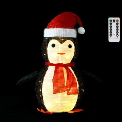 Aigostar - LED-Weihnachtsdekoration für den Außenbereich 50xLED/3xAA 0,7m IP44 Pinguin + Fernbedienung