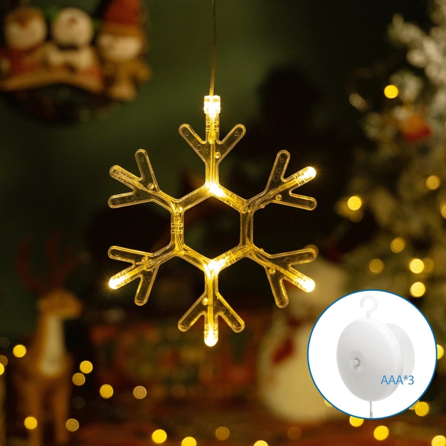 Aigostar - LED-Weihnachtsdekoration LED/3xAAA warmweiβ Schneeflocke 19cm