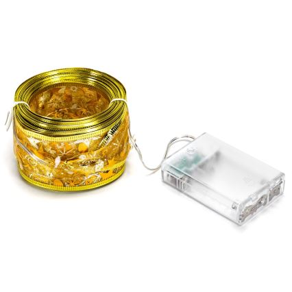 Aigostar - LED-Weihnachtskette 50xLED/3xAA 5m warmweiß, goldfarben