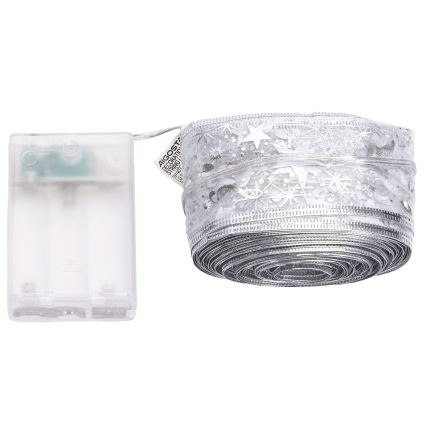 Aigostar - LED-Lichterkette 100xLED/3xAA 10 m warmweiß silberfarben