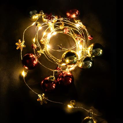 Aigostar - LED-Weihnachtslichterkette 20 LEDs / 3×AA, 2 m, warmweiß