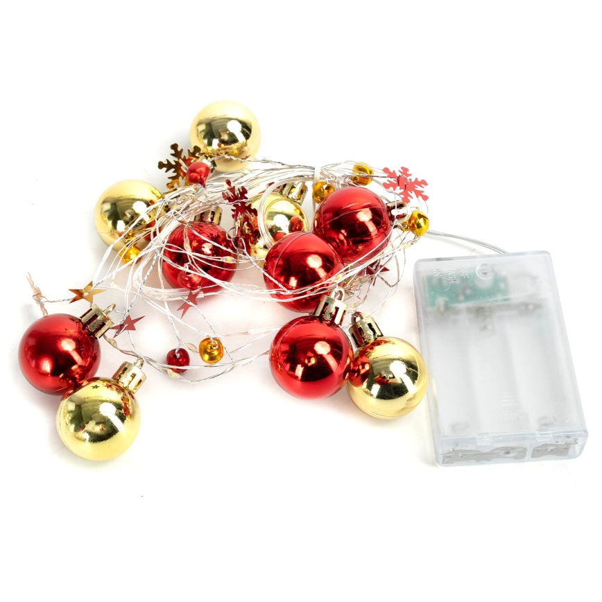 Aigostar - LED-Weihnachtslichterkette 20 LEDs / 3×AA, 2 m, warmweiß
