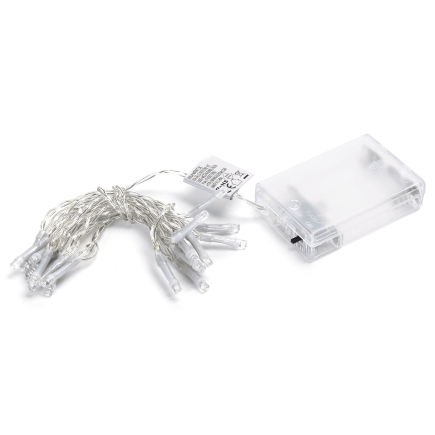 Aigostar - LED Weihnachtslichterkette 20xLED/3xAA 2,3m kaltweiß