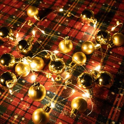 Aigostar - LED-Weihnachtslichterkette 20xLED/3xAA 2 m warmweiß