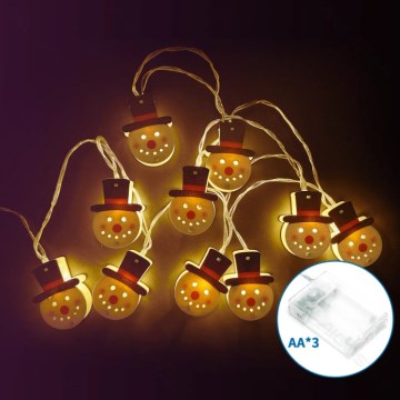 Aigostar - LED Weihnachtslichterkette 20xLED/3xAA 3m warmweiß Schneemann