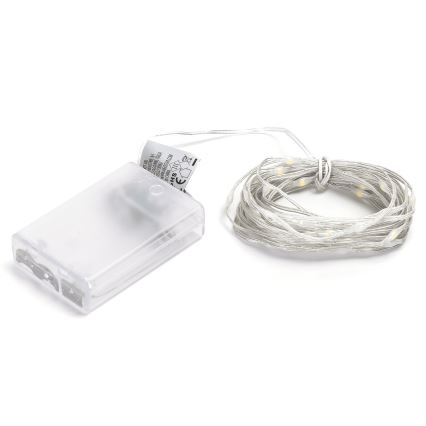Aigostar - LED-Weihnachtslichterkette 50xLED/3xAA 5,3 m warmweiß