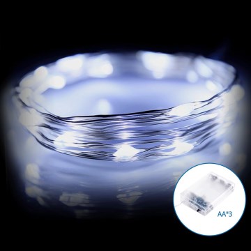 Aigostar - LED-Weihnachtslichterkette 50xLED/3xAA 5,3m kaltweiß