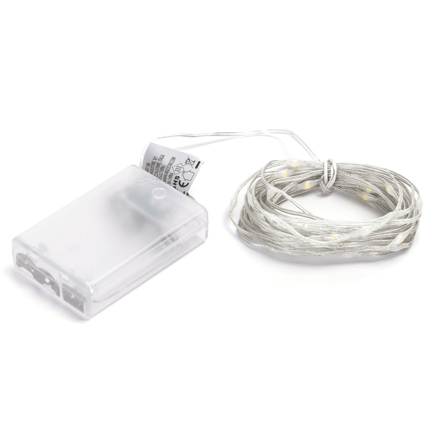 Aigostar - LED-Weihnachtslichterkette 50xLED/3xAA 5,3m warmweiβ