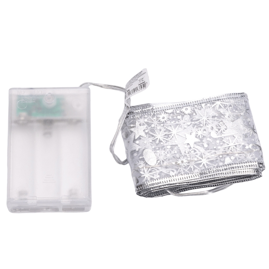Aigostar - LED Weihnachtslichterkette 50xLED/3xAA 5 m warmweiß silber