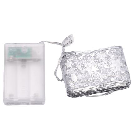 Aigostar - LED-Weihnachtslichterkette 50xLED/3xAA 5 m warmweiß silber