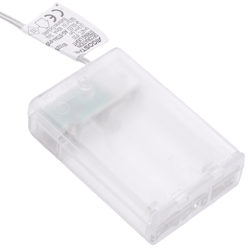 Aigostar - LED-Weihnachtslichterkette 50xLED/3xAA 5 m warmweiß silber