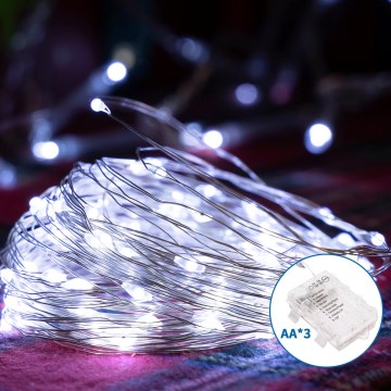 Aigostar - LED-Weihnachtslichterkette für den Außenbereich 100xLED/8 Funktionen 10,3m IP44 kaltweiß