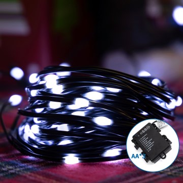 Aigostar - LED-Weihnachtslichterkette für den Außenbereich 100xLED/8 Funktionen 10,3m IP44 kaltweiß