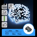 Aigostar - LED Weihnachtslichterkette für den Außenbereich 100xLED/8 Funktionen 3xAA 10,3m IP44 kaltweiß