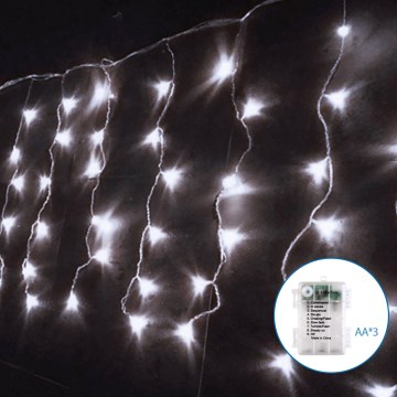 Aigostar - LED-Weihnachtslichterkette für den Außenbereich 100xLED/8 Funktionen/3xAA 8x0,4m IP44 kaltweiß