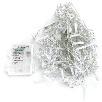 Aigostar - LED-Weihnachtslichterkette für den Außenbereich 100xLED/8 Funktionen 3xAA 8x0,6m IP44 warmweiβ