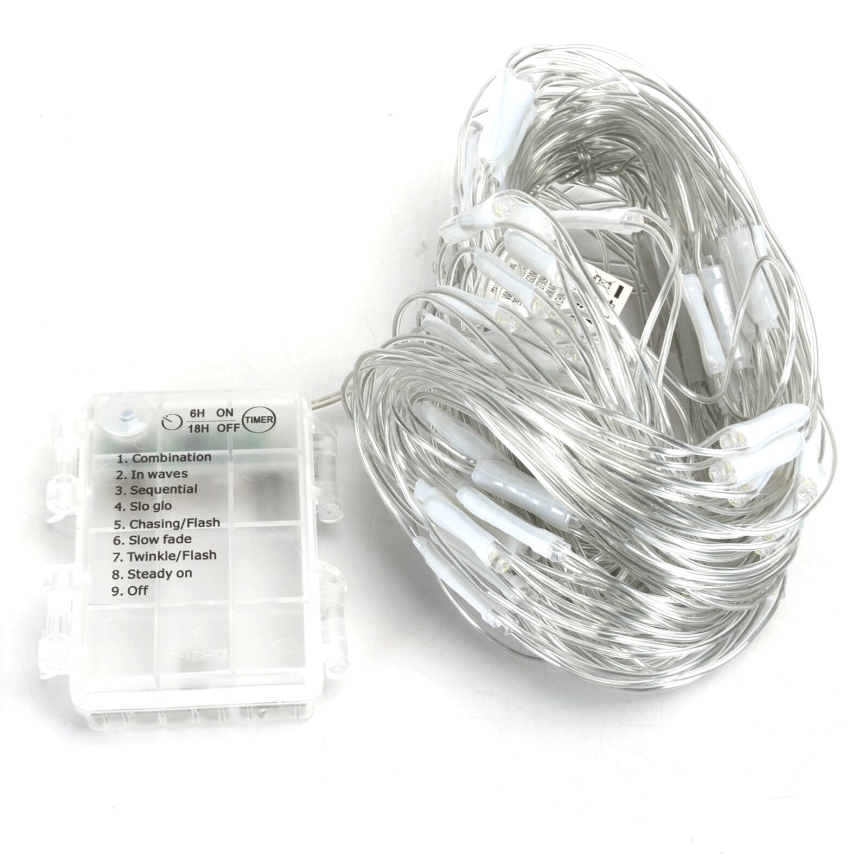 Aigostar -LED-Weihnachtslichterkette für den Außenbereich 100xLED/8 Funktionen 4,5x1,5m IP44 kaltweiß
