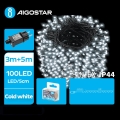 Aigostar - LED-Weihnachtslichterkette für den Außenbereich 100xLED/8 Funktionen 8m IP44 kaltweiß