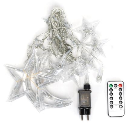 Aigostar - LED-Außen-Weihnachtslichterkette 120xLED/6W/230V/8 Funktionen 3x0,6m IP44 warmweiß + Fernbedienung