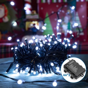 Aigostar - LED-Weihnachtslichterkette für den Außenbereich 200xLED/8 Funktionen 10,3m IP44 kaltweiß