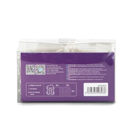 Aigostar - LED-Weihnachtslichterkette für den Außenbereich 200xLED/8 Funktionen 3xAA 5x2m IP44 mehrfarbig