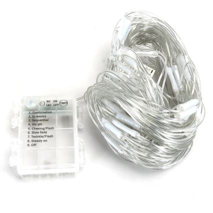 Aigostar - LED-Weihnachtslichterkette für den Außenbereich 200xLED/8 Funktionen 6x1,5m IP44 kaltweiß