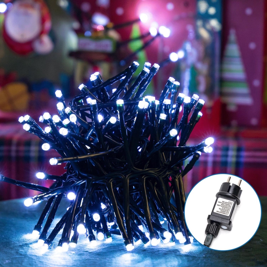 Aigostar - LED-Weihnachtslichterkette für den Außenbereich 200xLED/8 Funktionen 8m IP44 kaltweiß