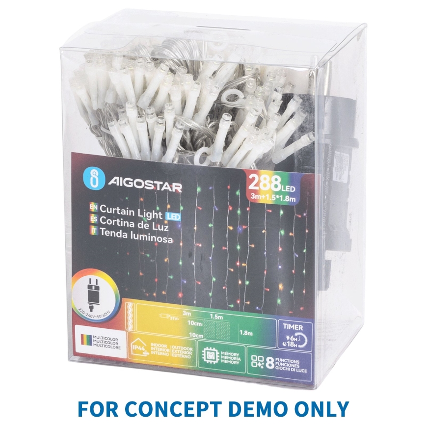 Aigostar - LED-Weihnachtslichterkette für den Außenbereich 200xLED 8x0,6m IP44 warmweiß