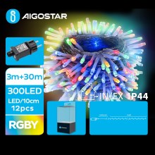 Aigostar - LED-Weihnachtslichterkette für den Außenbereich 300xLED/8 Funktionen 33m IP44 mehrfarbig