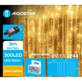 Aigostar - LED-Weihnachtslichterkette für den Außenbereich 300xLED/8 Funktionen 6x3m IP44 warmweiβ