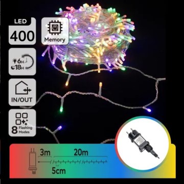 Aigostar - LED-Weihnachtslichterkette für den Außenbereich, 400 LEDs/8 Funktionen, 20m, IP44, mehrfarbig
