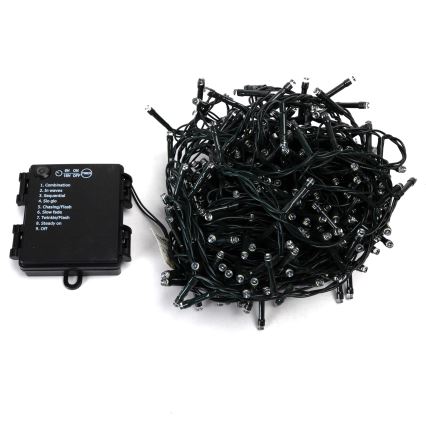 Aigostar - LED-Außen-Weihnachtslichterkette 400xLED/8 Funktionen 4xAA 20,3 m IP44 mehrfarbig