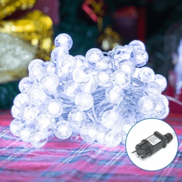 Aigostar - LED-Weihnachtslichterkette für den Außenbereich 50xLED/8 Funktionen 8m IP44 kaltweiß