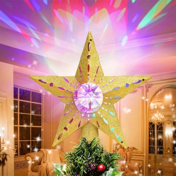 Aigostar - LED-Weihnachtsprojektor für Schneeflocken LED/5W/230V mehrfarbig goldener Stern