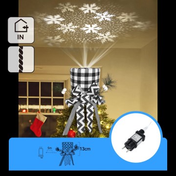 Aigostar - LED Weihnachtsprojektor mit Schneeflocken LED/5W/230V kaltweiß schwarz/weiß