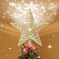 Aigostar - LED-Weihnachtsprojektor Schneeflocken LED/5W/230V kaltweiß goldener Stern