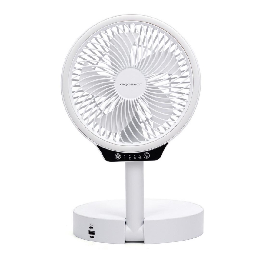 Aigostar - LED Wireless faltbarer Ventilator mit USB Anschluss 6,5W/5V