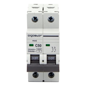 Aigostar - Leitungsschutzschalter 2-polig 2P-50A-C 230-400V
