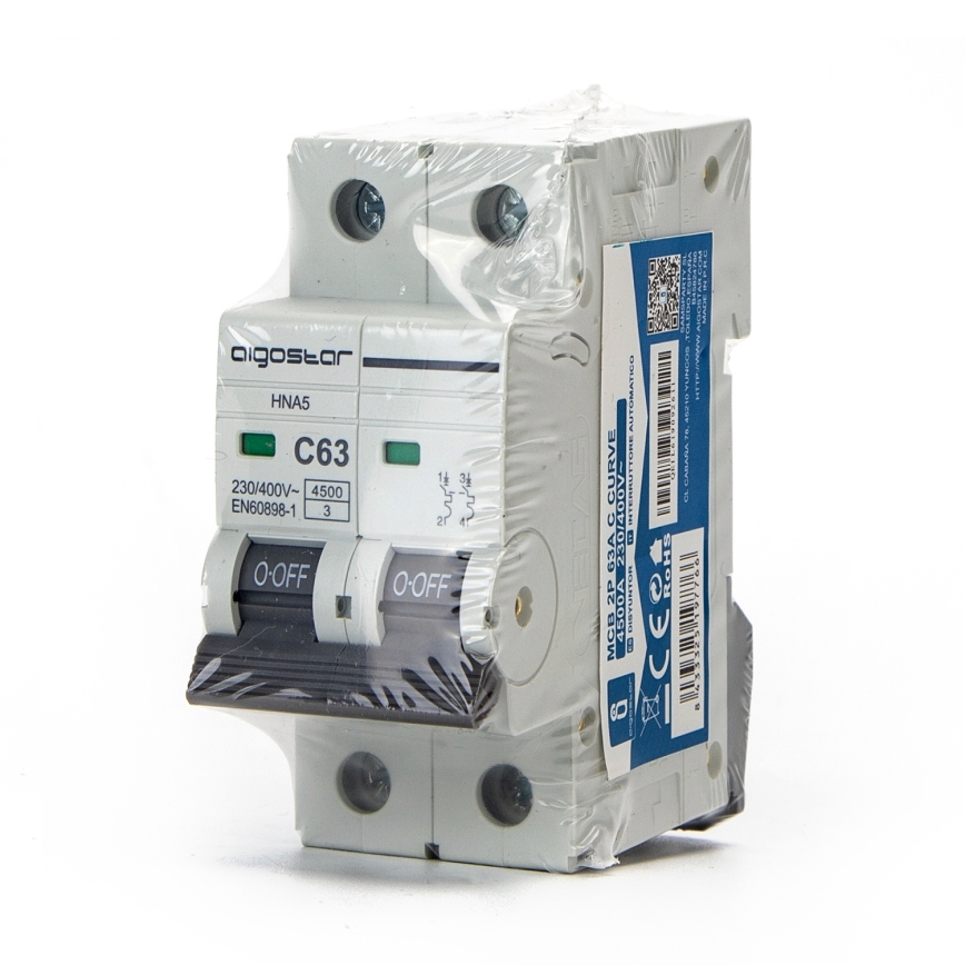 Aigostar - Leitungsschutzschalter 2-polig 2P-50A-C 230-400V