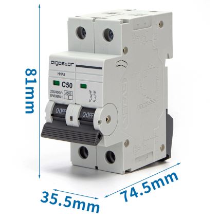 Aigostar - Leitungsschutzschalter 2-polig 2P-50A-C 230-400V